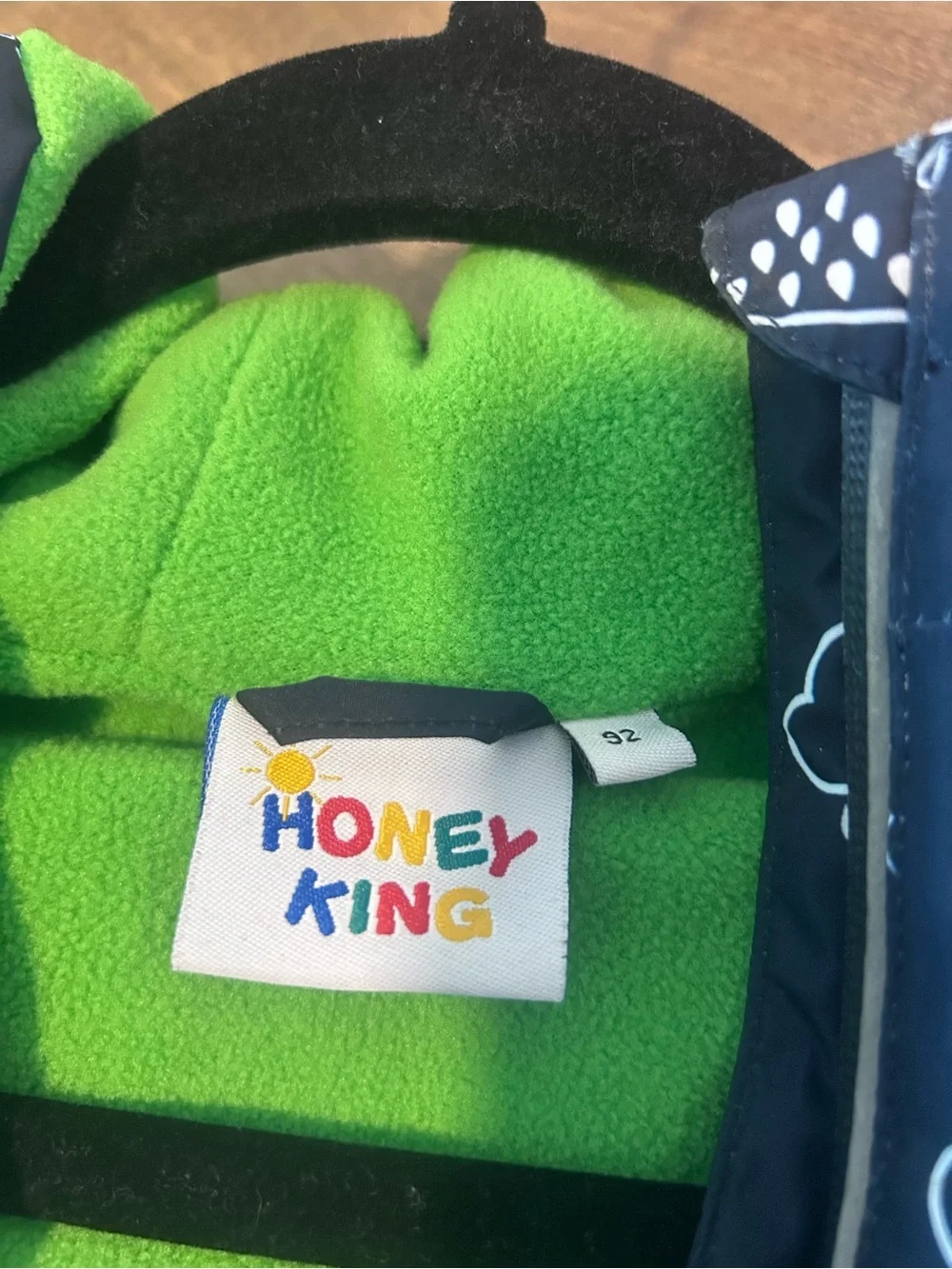 Honey King Kids Navy Cloud-Print Rain Jacket Size 2T